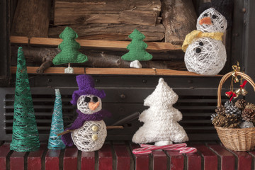 Xmas decorations crafts fireplace