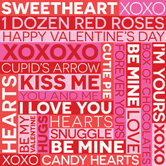 Seamless valentine's day word pattern