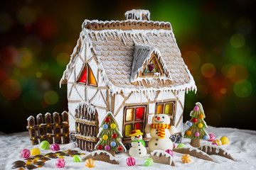 Homemade Christmas gingerbread house