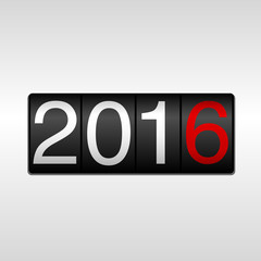 2016 New Year Odometer - White and Red 