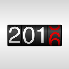 2016 New Year Odometer - White and Red © Giraphics