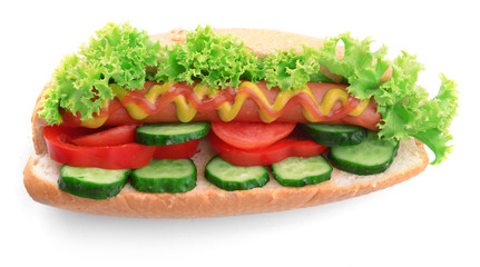 Hot dog isolated on white