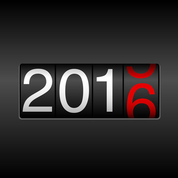 2016 New Year Odometer - Black and Red
