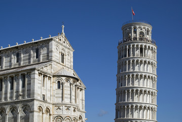 Fototapeta na wymiar The Leaning Tower and Cathedral of Pisa