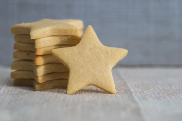Star shaped butter cookies, Christmas pastry - 97156804