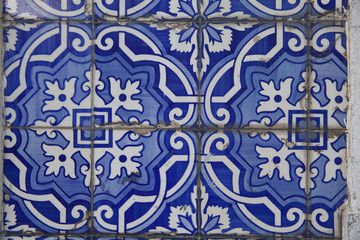 Detail of some typical portuguese tiles