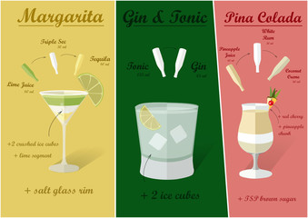 Cocktail Recipes, Vector