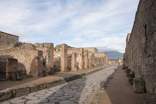 Ruinas de la antigua ciudad de Pompeya en Italia