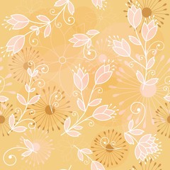 Yellow Flowers Seamless Pattern