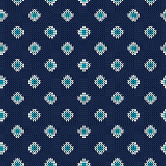 Winter Holiday Seamless Knitted Pattern. Nordic Sweater Design