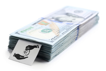 Pack of American dollars, isolated on white. Saving concept