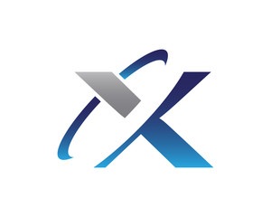 X Swoosh Letter Initial Logo