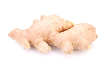 fresh ginger on a white background