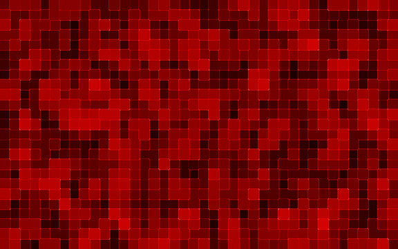 Abstract Red Square Pixel Mosaic Background