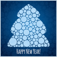 Christmas Card. Christmas tree from balls illustration.