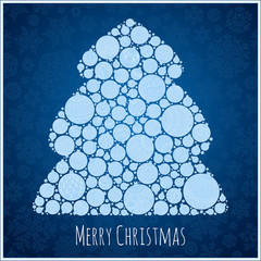 Christmas Card. Christmas tree from balls illustration.