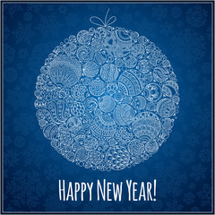 Happy New Year Greeting Card.