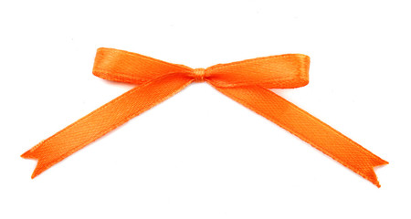 Beautiful orange bow isolated on white background