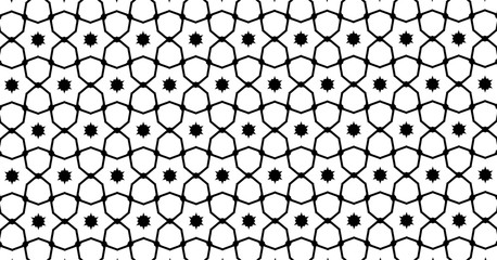 Fototapeta premium Орнамент с чёрно-белыми узорами. 6 