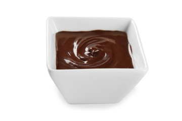 Chocolate mousse isolated on white