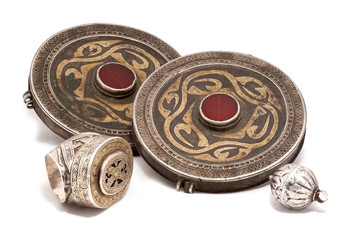 Collection of Vintage National  and Silver Jewelry,  Kazakh  National  Jewelry