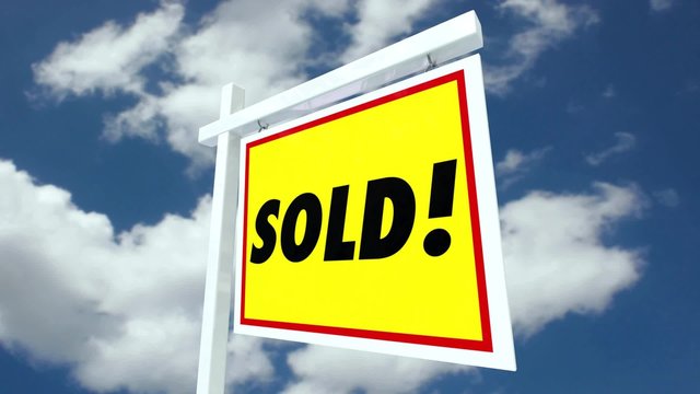 Real Estate House for Sale Sign Flipping to Sold Home
