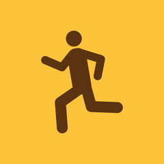 Fototapeta na wymiar The man running icon. Run symbol. Flat