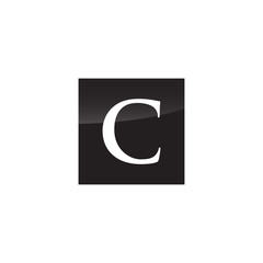Simple initial Logo Black and White Square C