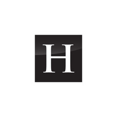 Simple initial Logo Black and White Square H
