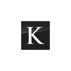 Simple initial Logo Black and White Square K