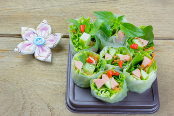 Fresh Spring roll food with vegetable