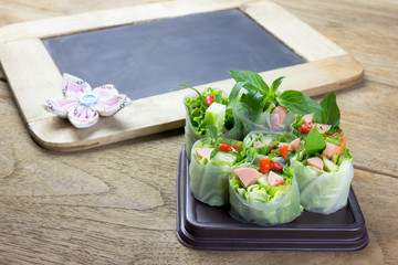 Fresh Spring roll food with vegetable
