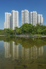 Fototapeta na wymiar Residential district of Hong Kong