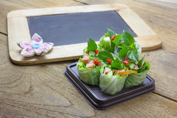 Fresh Spring roll food with vegetable