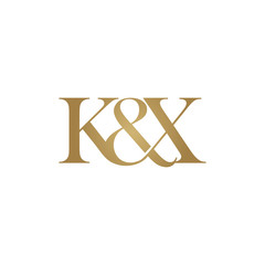 K&X Initial logo. Ampersand monogram logo