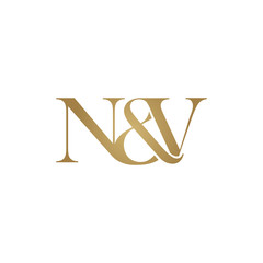 N&V Initial logo. Ampersand monogram logo