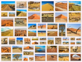 Namibia landscapes collage