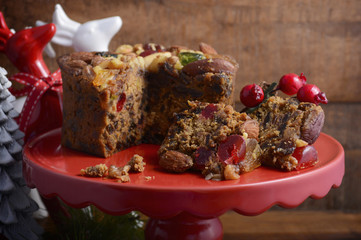 Traditional Christmas Rich Fruit Cake.