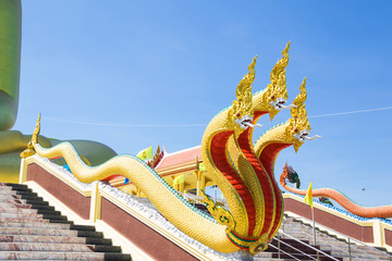 statue of Nagas in Thailand temple
