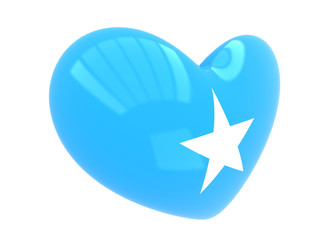 Heart shaped icon with national flag of Somalia on a white background