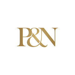 P&N Initial logo. Ampersand monogram logo