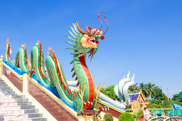 statue of Nagas in Thailand temple
