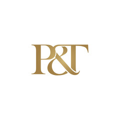 P&T Initial logo. Ampersand monogram logo