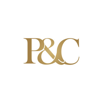 P&C Initial logo. Ampersand monogram logo