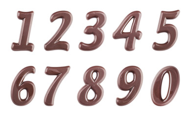 dark chocolate digits set