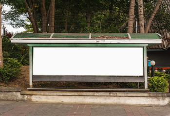 Blank advertising billboard isolated white background