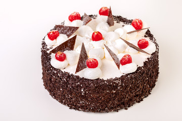 chocolate cake, isolated