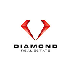 3D Jewelry Diamond Real Estate logo icon