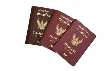 Thailand Passportt Isolated on white background