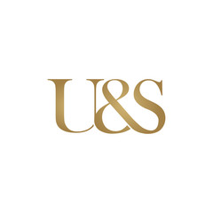 U&S Initial logo. Ampersand monogram logo
